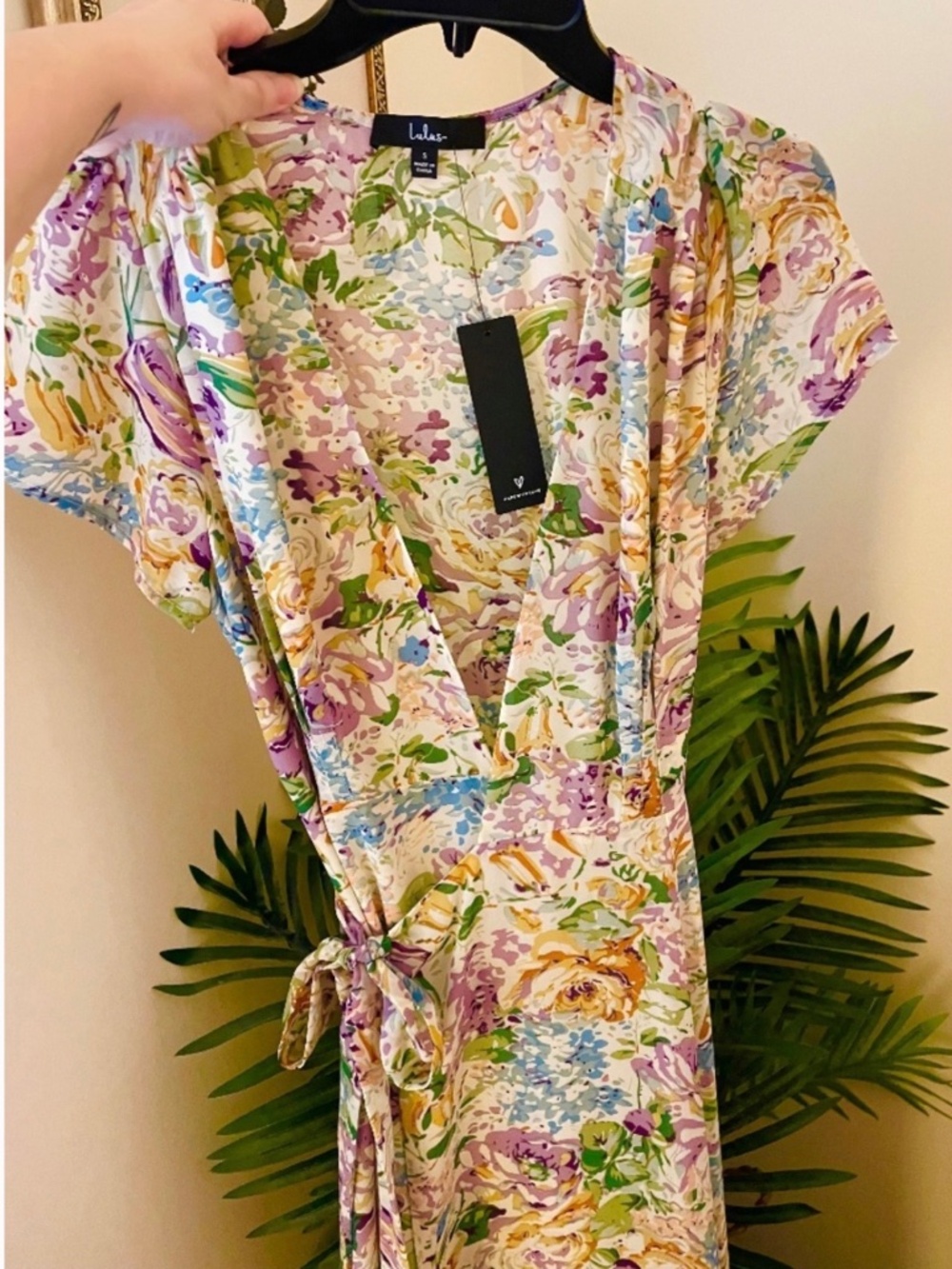 Lulus Feels Magical Ivory Floral Print Wrap Maxi Dress